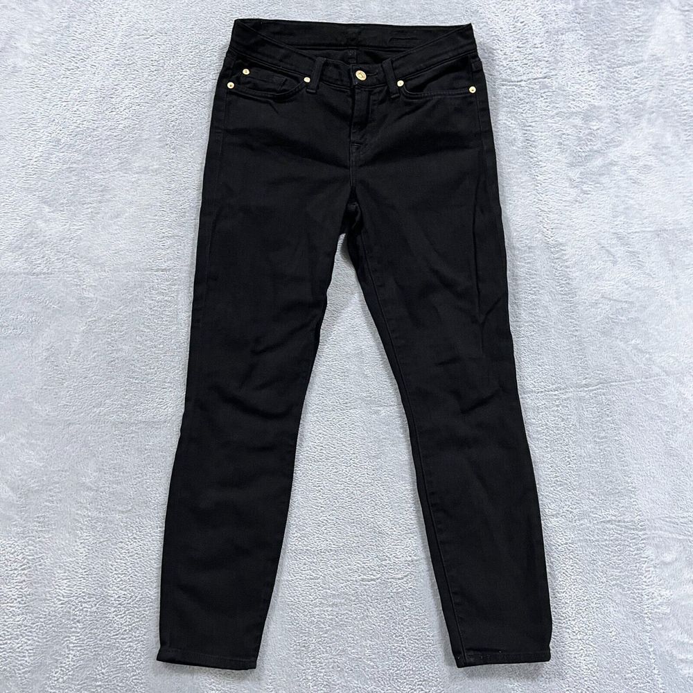 7 For All Mankind Jeans Womens Waist 28  Gwenevere Skinny Black‎ Wash